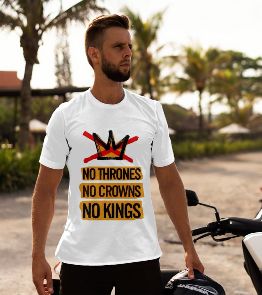 No Thrones No Crowns No Kings Crown Symbol Crossed Out In Red T-Shirt