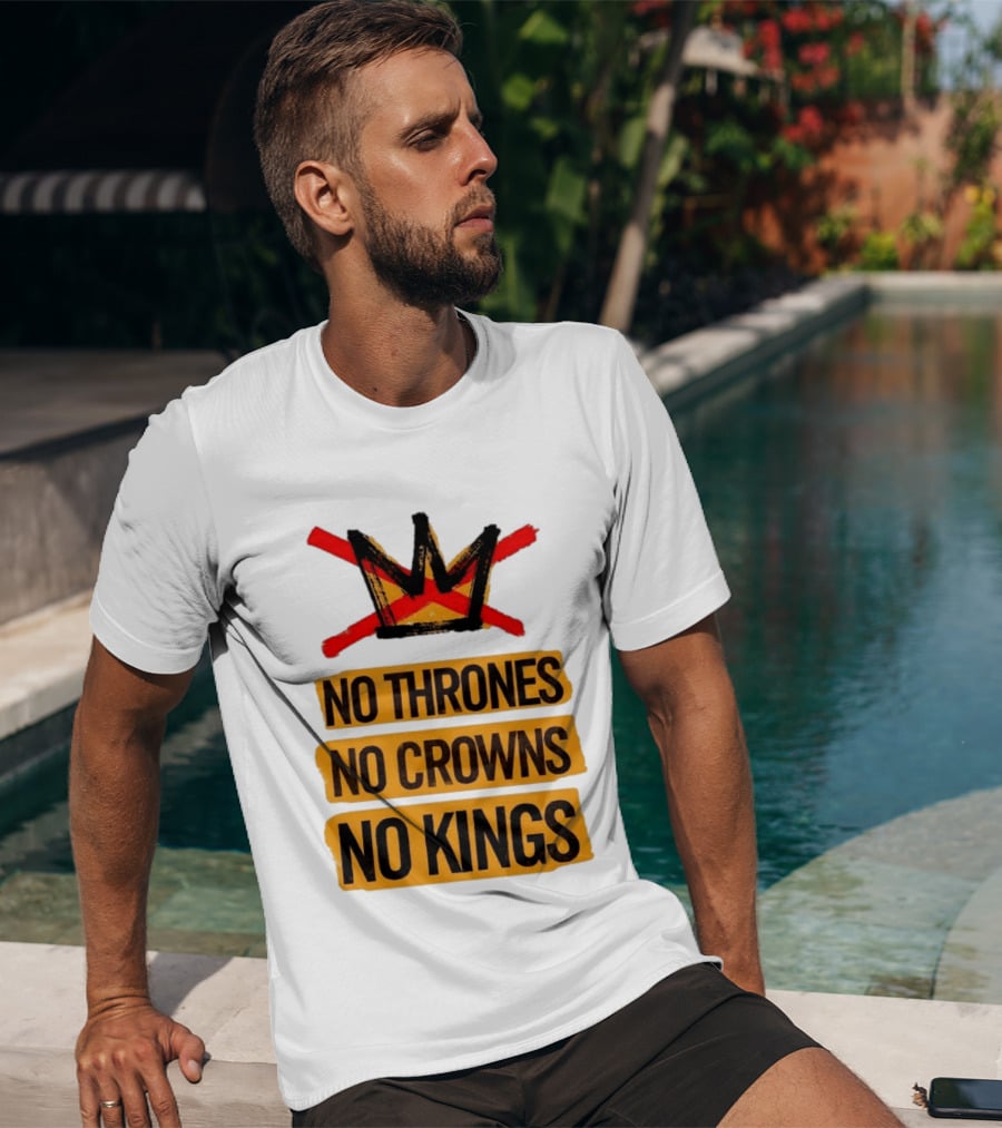 No Thrones No Crowns No Kings Crown Symbol Crossed Out In Red T-Shirt