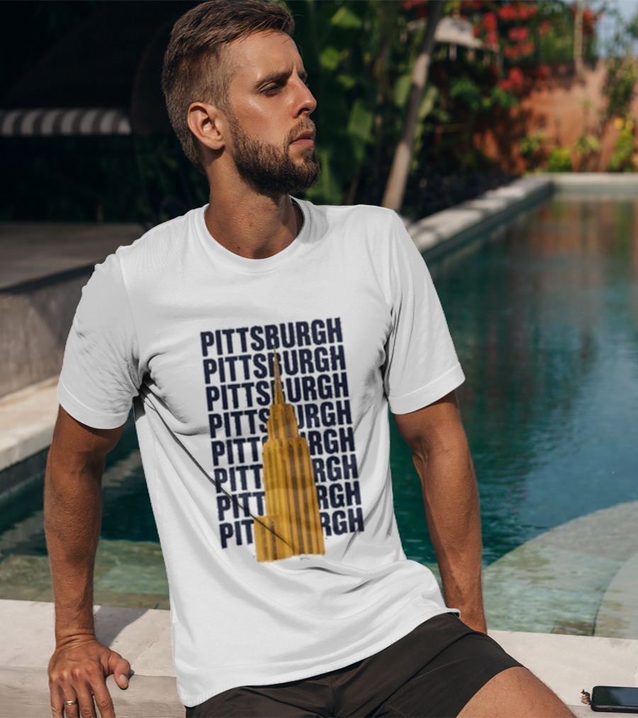 Pittsburgh Deco Building Repeated T-Shirt