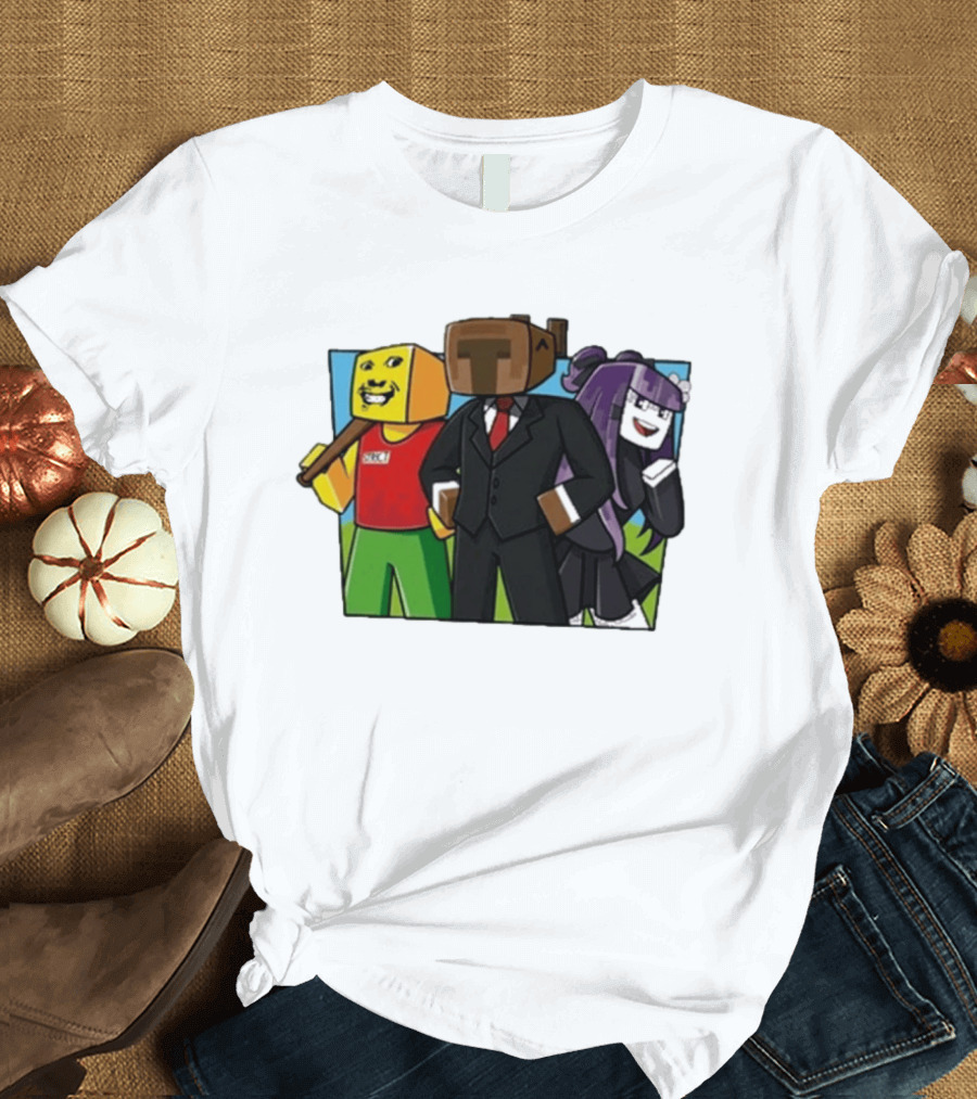 Tricou SKY PRIETENII Minecraft Inspired Characters Block T-Shirt