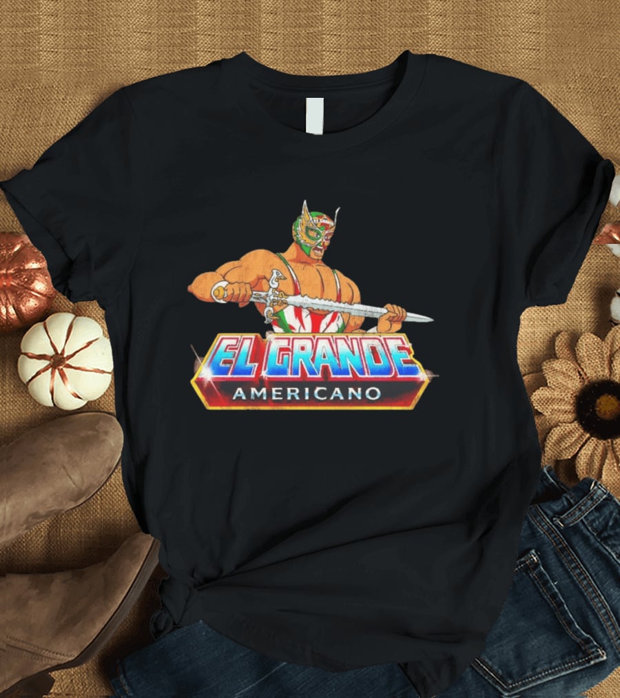 El Grande Americano Luchador King Of Kings Masked Wrestler With Sword T-Shirt