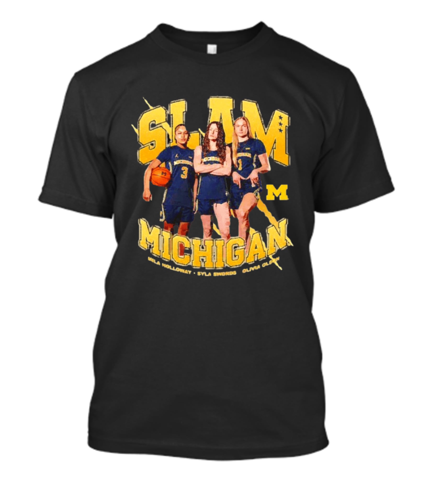 SLAM Michigan Wolverines WBB Laila Phelia Sydni Grant Olivia Galli T-Shirt