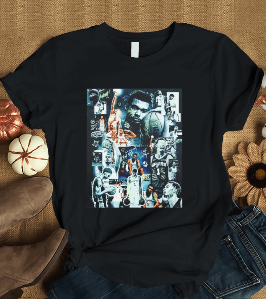 MVP Victor Wembanyama San Antonio Spurs NBA Collage Signature Edition T-Shirt