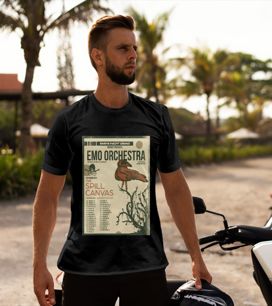 Emo Orchestra USA Tour 2026 With The Spill And Greywind Tour Dates T-Shirt