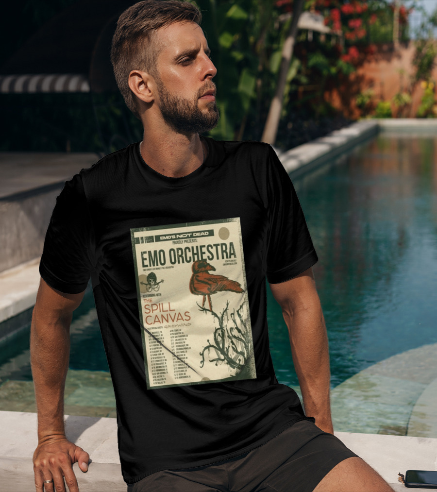 Emo Orchestra USA Tour 2026 With The Spill And Greywind Tour Dates T-Shirt