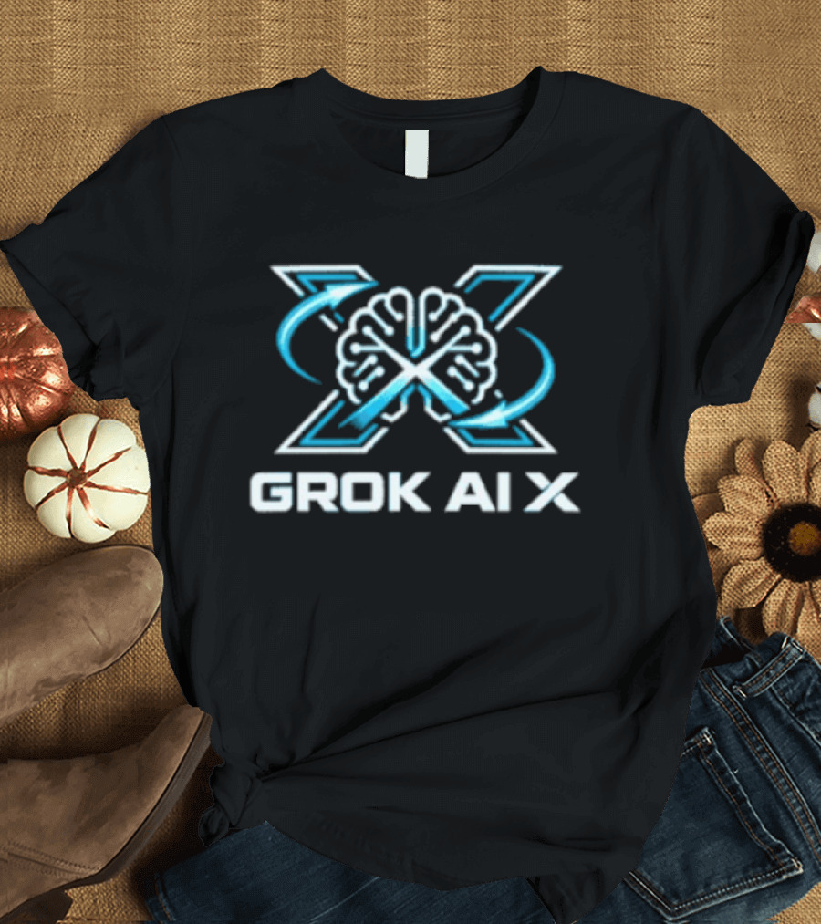 Grok AI X Brain And Arrows T-Shirt