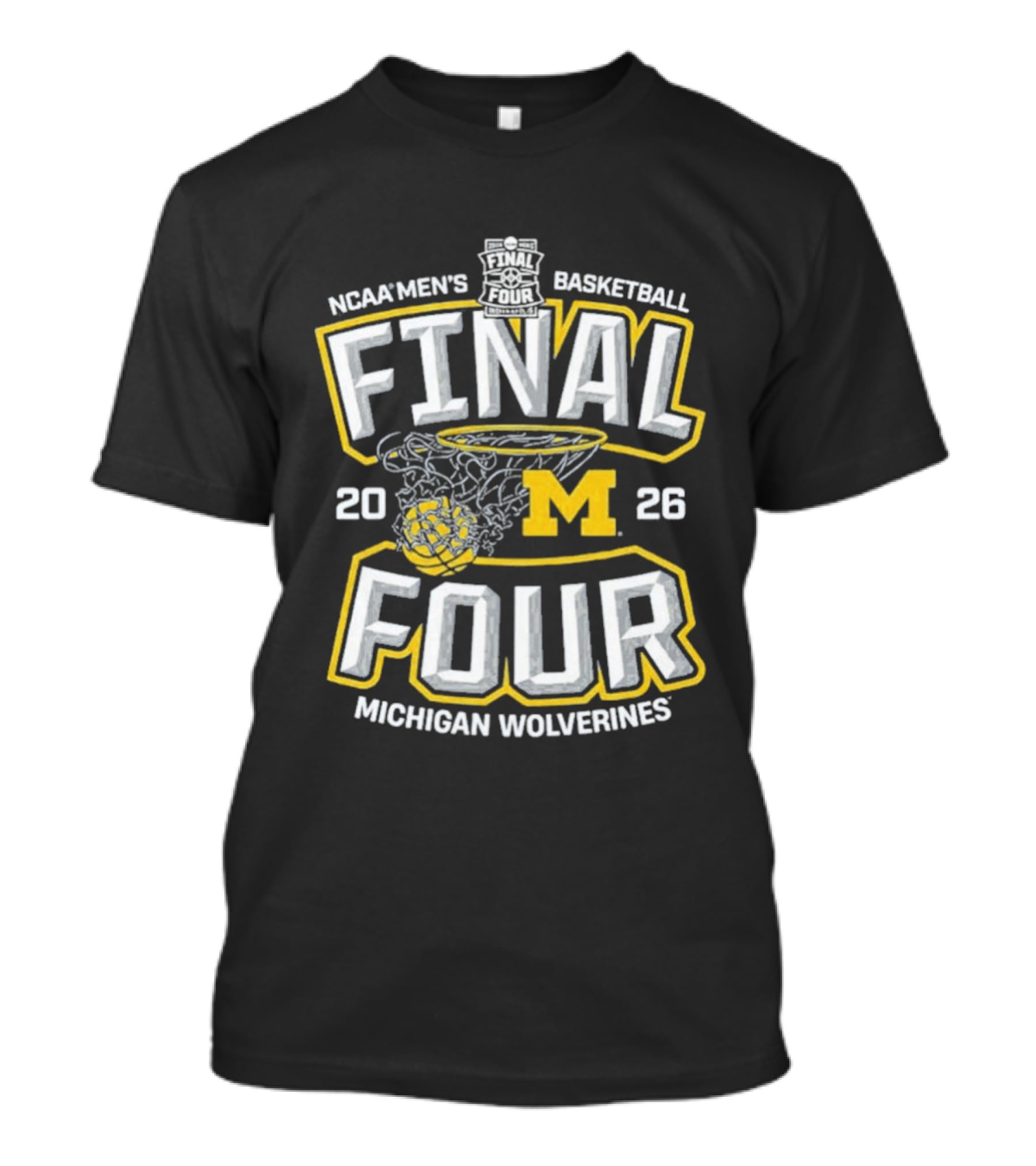 NCAA Men's Basketball Final Four 2026 Michigan Wolverines T-Shirt