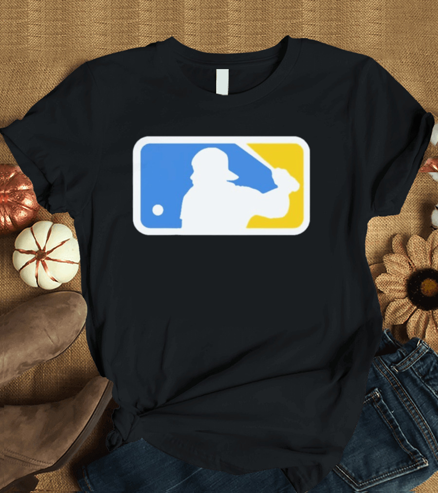 MLB The Kid Batter Silhouette Blue Yellow T-Shirt