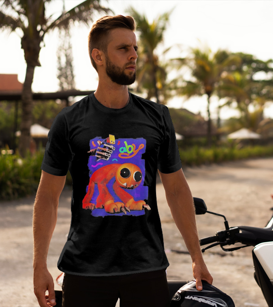 April Fools Shaved Yarnaby Aby Colorful Monster Orange Creature T-Shirt