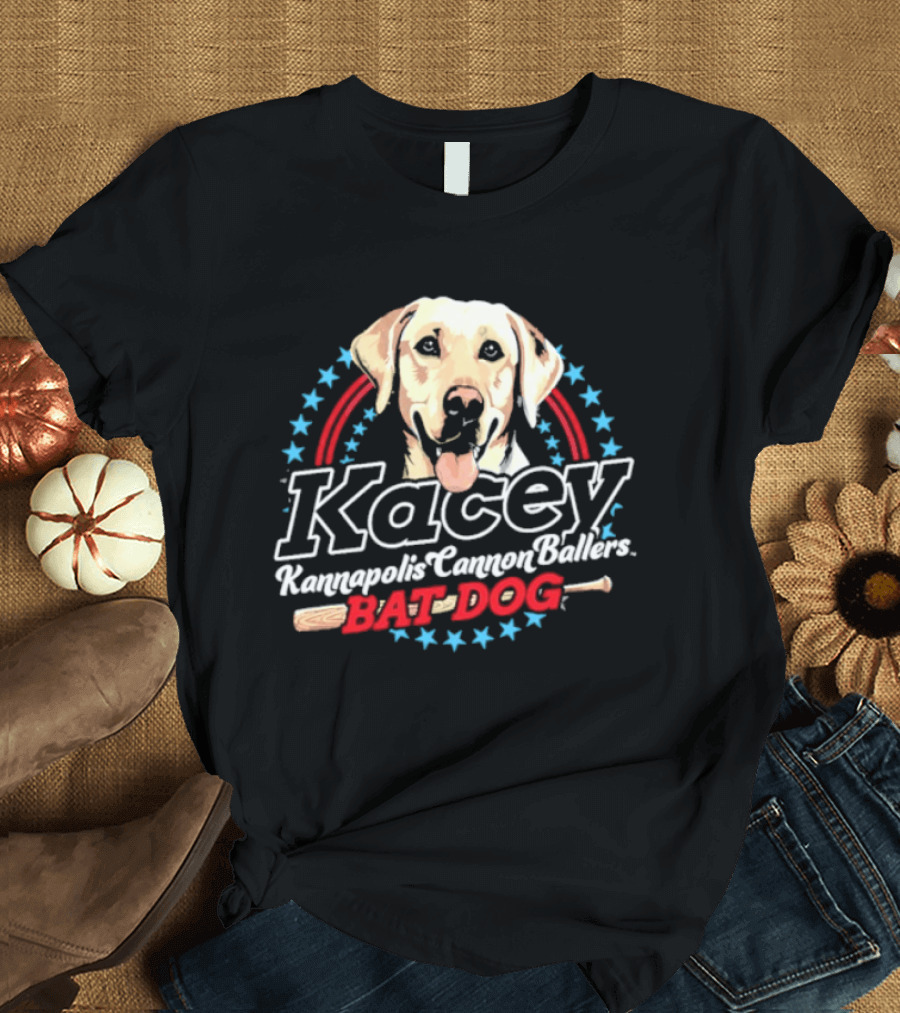 Kacey Kannapolis Cannon Ballers Bat Dog Baseball T-Shirt