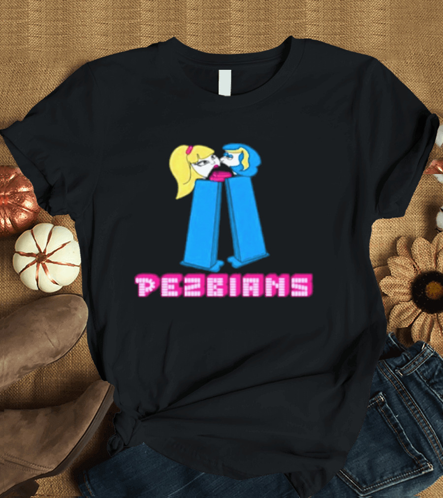Pezbians Pez Dispenser Parody Retro Humor Kissing T-Shirt