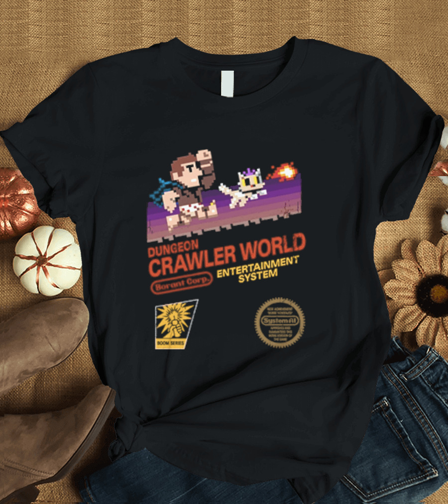 Dungeon Crawler World Entertainment System Pixel Adventure Quest Retro Game T-Shirt