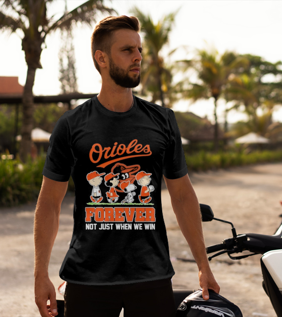 Orioles Forever Peanuts Characters Baseball Team Spirit T-Shirt