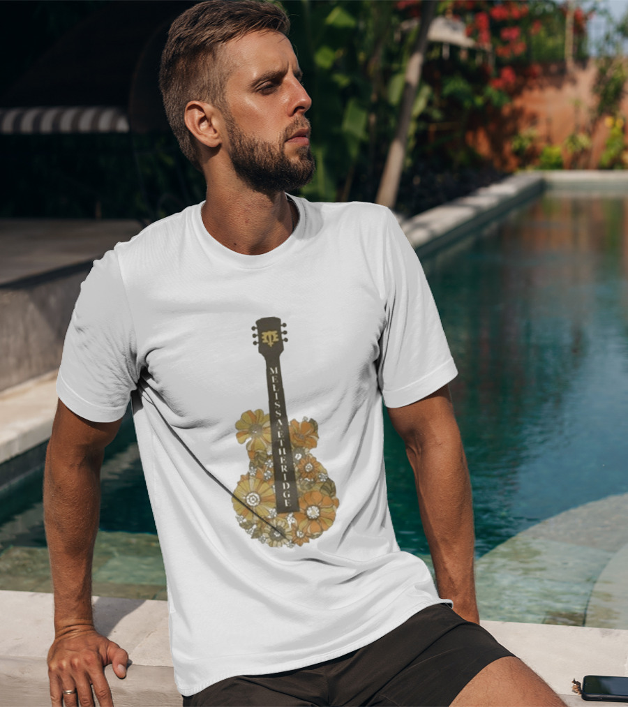 Melissa Etheridge Floral Guitar Art With Flowers T-Shirt