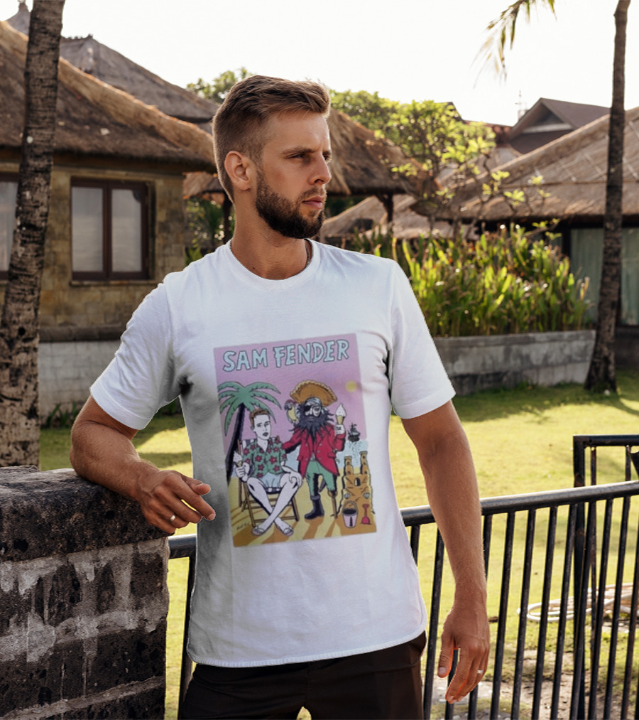 Sam Fender Tropical Pirate Ice Cream Adventure Scene T-Shirt