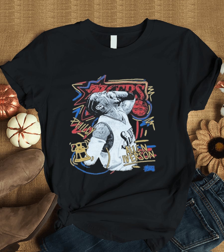 Philadelphia 76ers Allen Iverson Philly Mitchell Ness Chalked Up T-Shirt