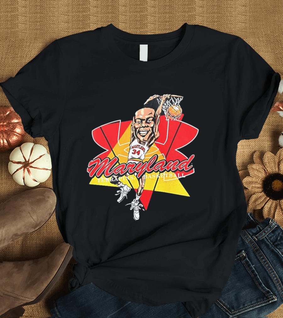 Len Bias Maryland Terrapins Mens Basketball Player Caricature T-Shirt
