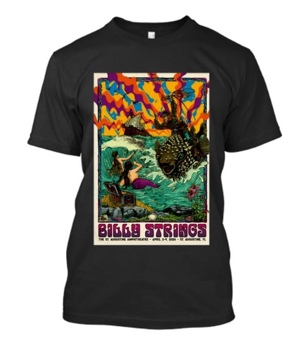 Billy Strings St. Augustine Amphitheatre April 2 4 2026 Psychedelic T-Shirt
