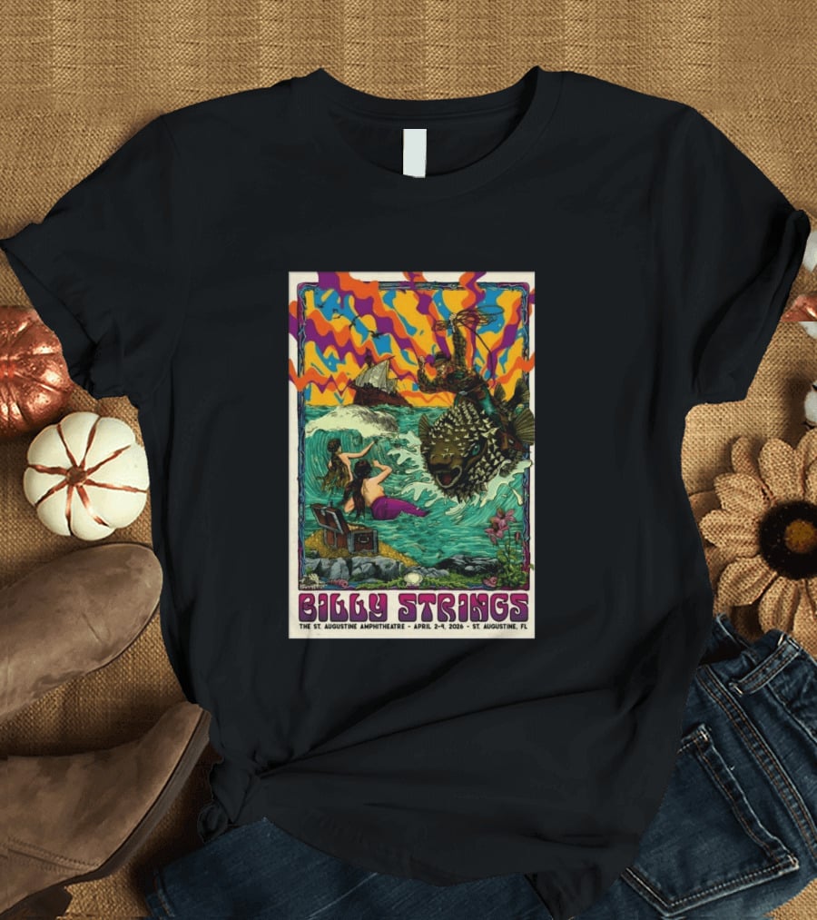 Billy Strings St. Augustine Amphitheatre April 2 4 2026 Psychedelic T-Shirt