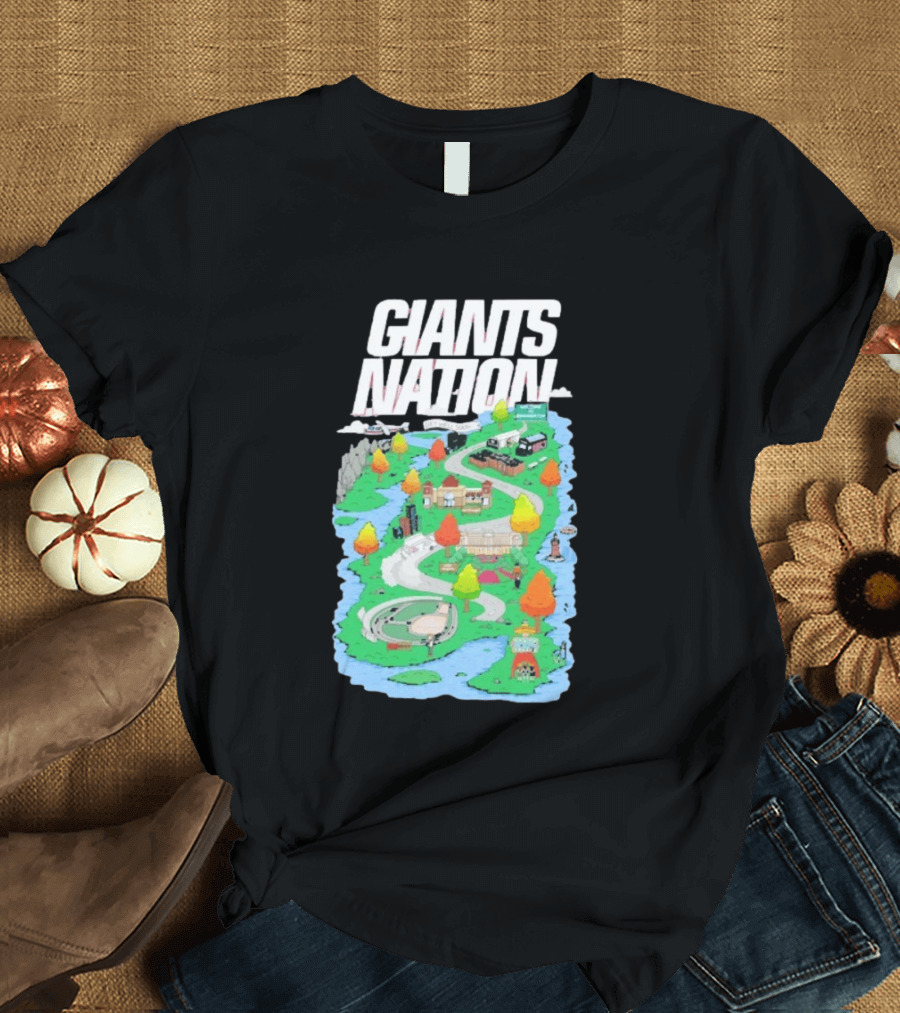New York Giants Nation Roadmap Scenic Tour T-Shirt