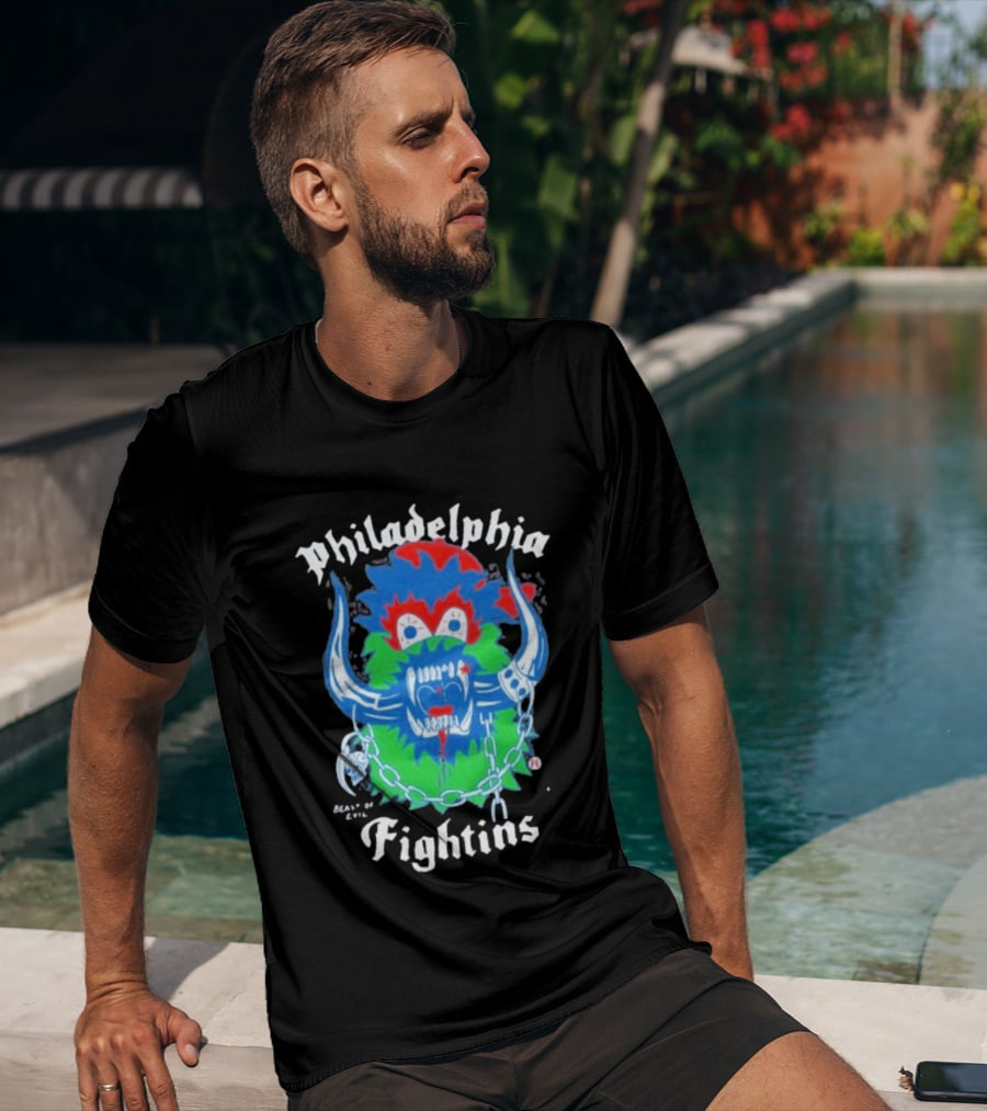 Philadelphia Heavyslime Beast Of Evil Fightins Teeth Chains Monster T-Shirt