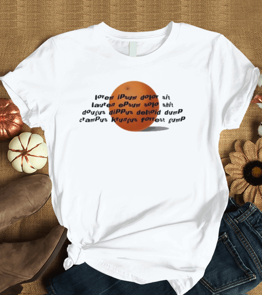 Dftba Drawfee Lorem Ipsum Orange Sphere T-Shirt
