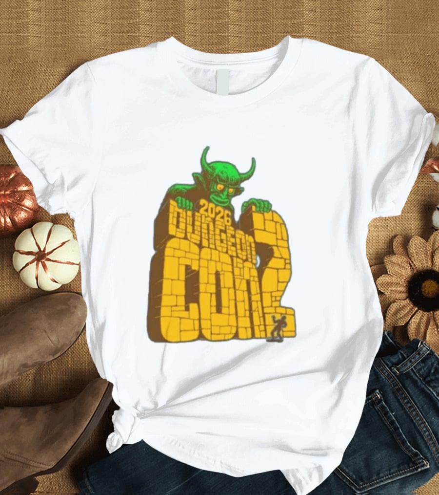 2026 Dungeon Con 2 Goodman Games Logo Green Monster T-Shirt