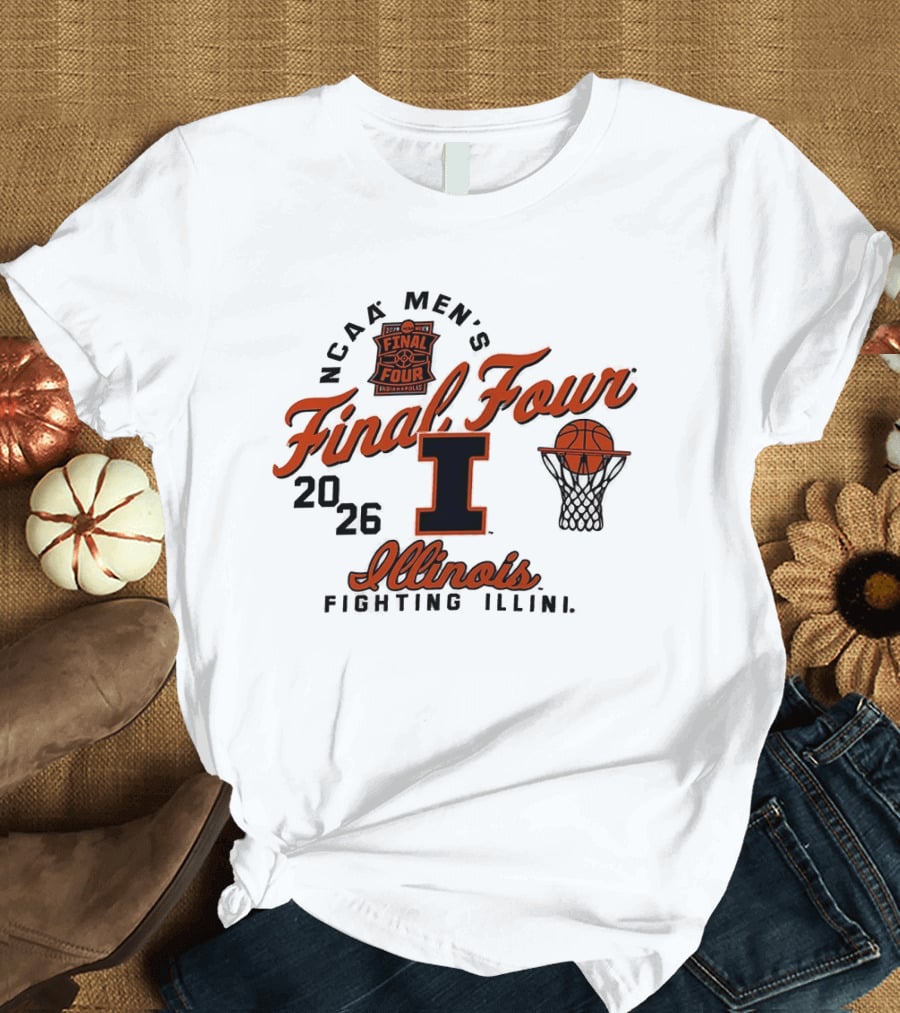 NCAA Men's Final Four 2026 Illinois Fighting Illini Basketball Indianapolis T-Shirt