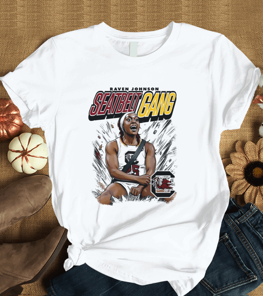 Raven Johnson Seatbelt Gang South Carolina Gamecocks Basketball T-Shirt