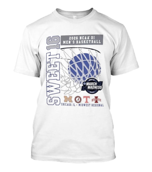 Sweet 16 2026 NCAA DI Men's Basketball Midwest Regional March Madness MOTA Chicago Illinois T-Shirt