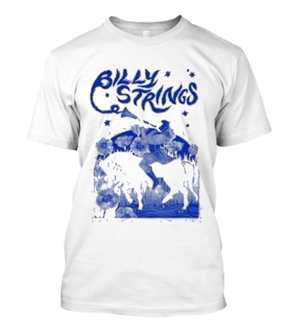 Billy Strings Fall Tour 2026 Skeleton Moon Walking Artistic Blue T-Shirt
