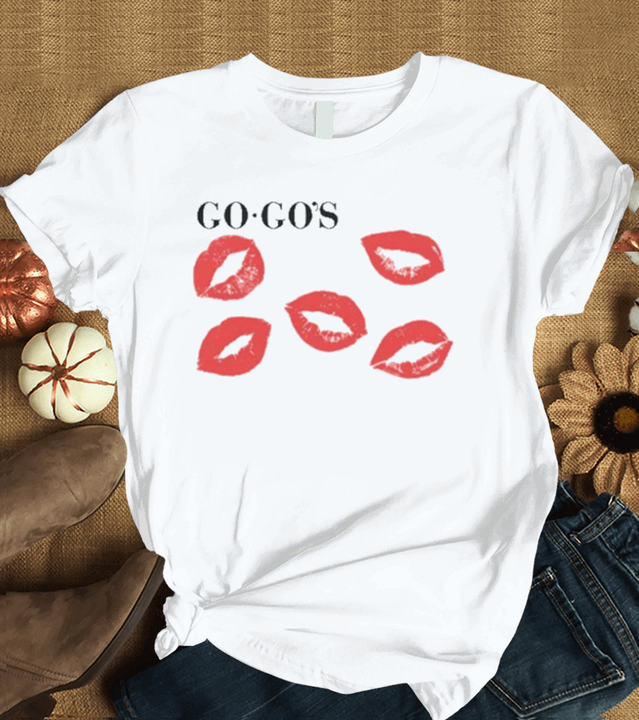 GO GO'S Red Lips White T-Shirt