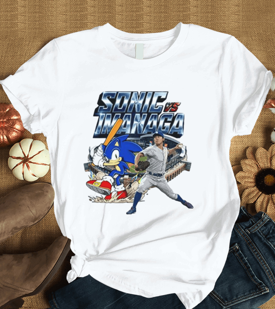 Sonic Vs Imanaga MLB Players Stadium Hedgehog Shota T-Shirt