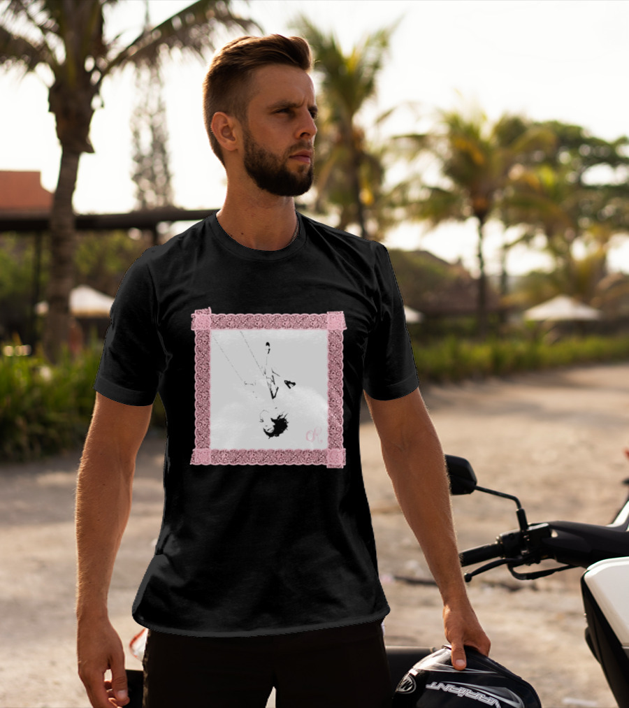 OR Pastel Pink Lace Border Swing T-Shirt