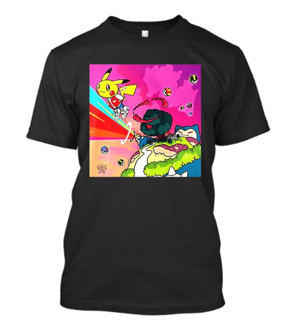 Pikachu Graduation Inspired By Album Cover Elements Pokemon Crossover Scene T-Shirt