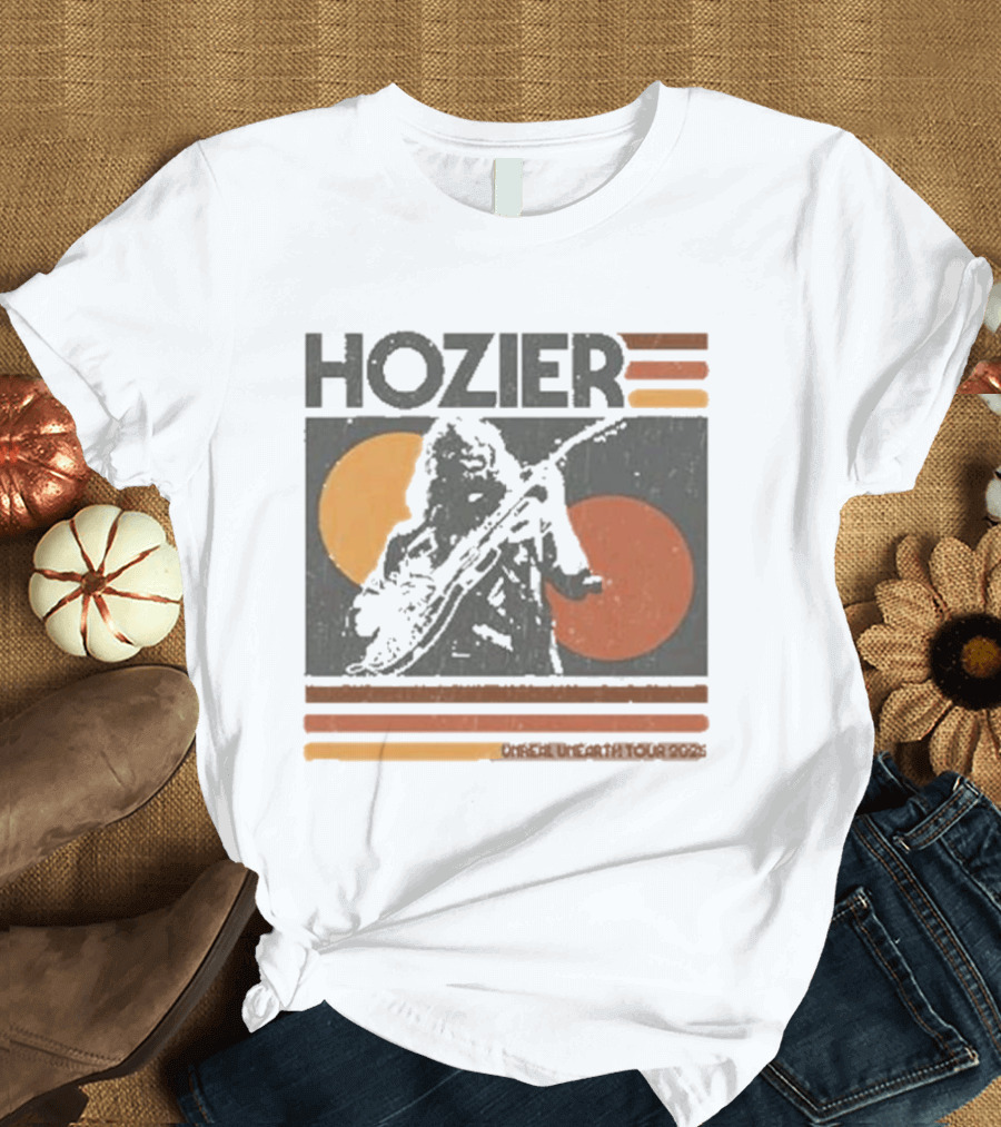 Hozier Unreal Unearth 2025 Tour Vintage Circles Guitar T-Shirt