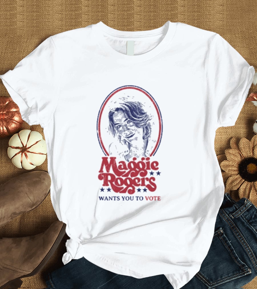 Maggie Rogers Wants You To Vote Portrait Stars T-Shirt