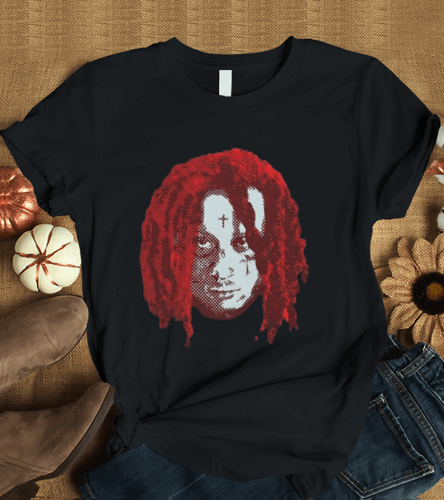 Trippie Redd Red Dreadlocks Face Tattoo T-Shirt
