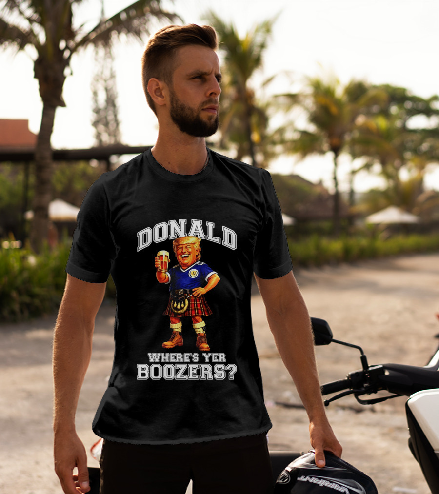 Donald Where's Yer Boozers Scotland Football 2026 World Cup T-Shirt