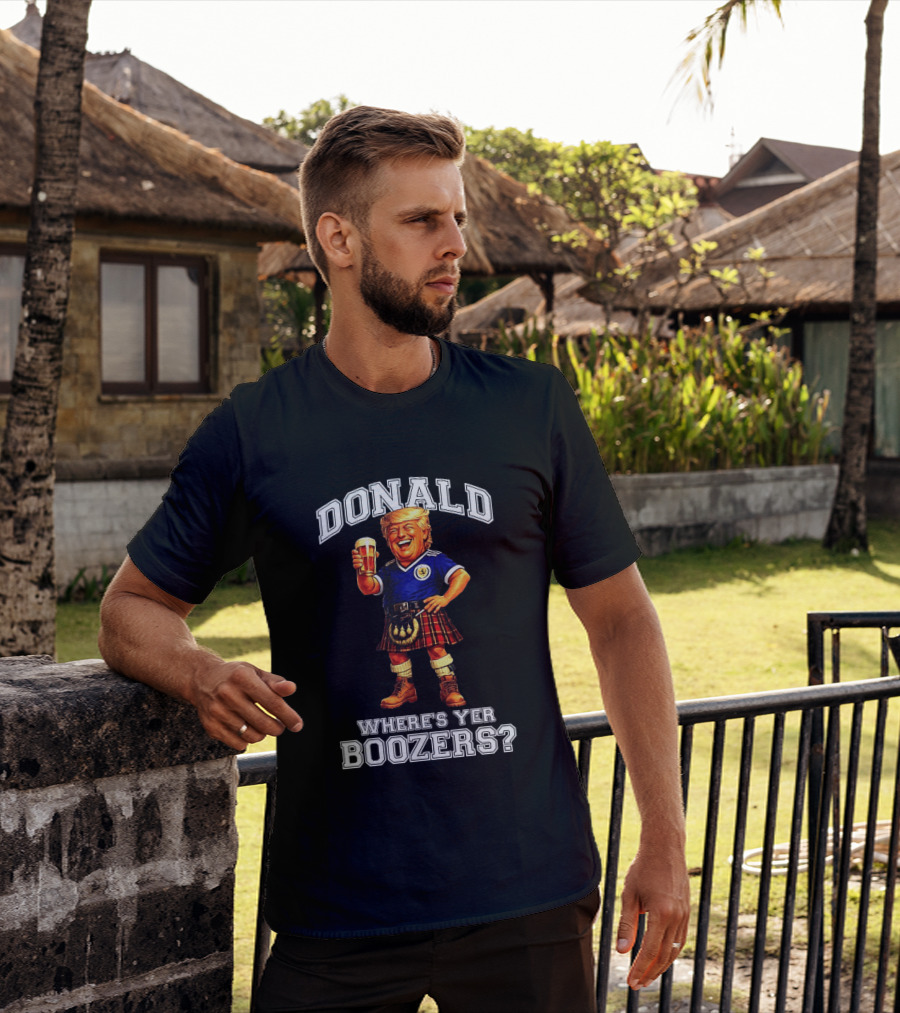 Donald Where's Yer Boozers Scotland Football 2026 World Cup T-Shirt