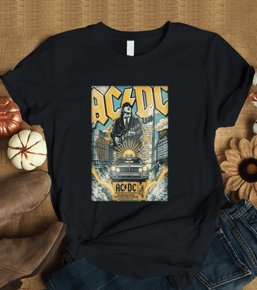 AC DC Power Up Tour 27 Marzo 2026 Buenos Aires Argentina T-Shirt