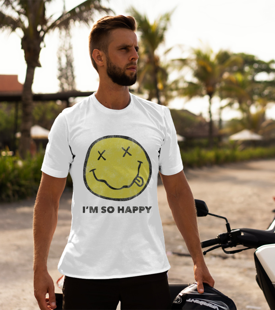 Nirvana Smiley Face I'm So Happy T-Shirt