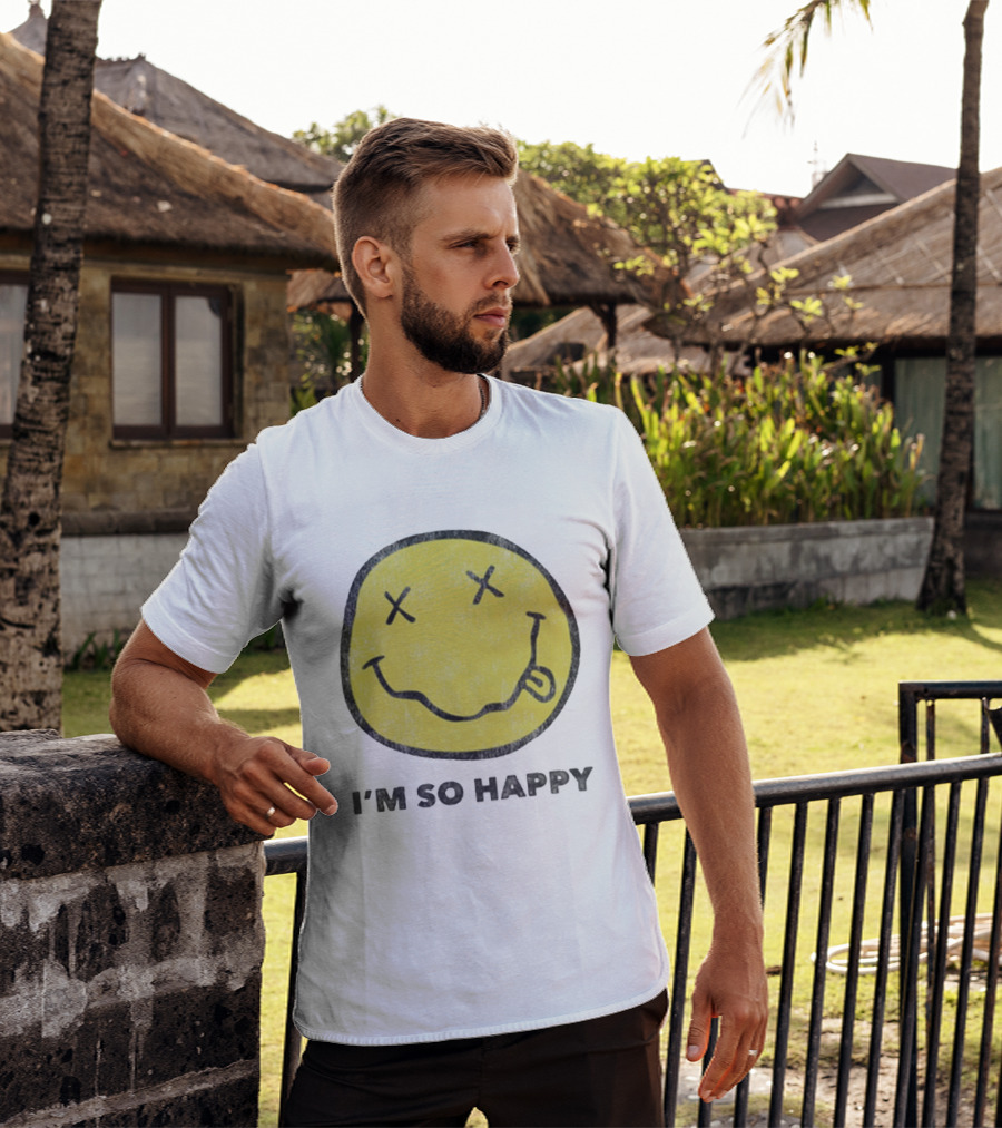 Nirvana Smiley Face I'm So Happy T-Shirt