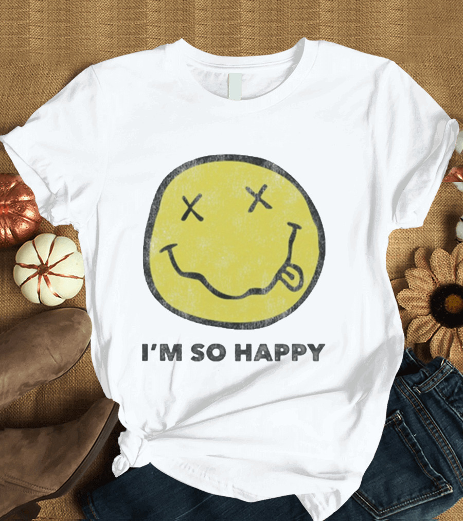 Nirvana Smiley Face I'm So Happy T-Shirt
