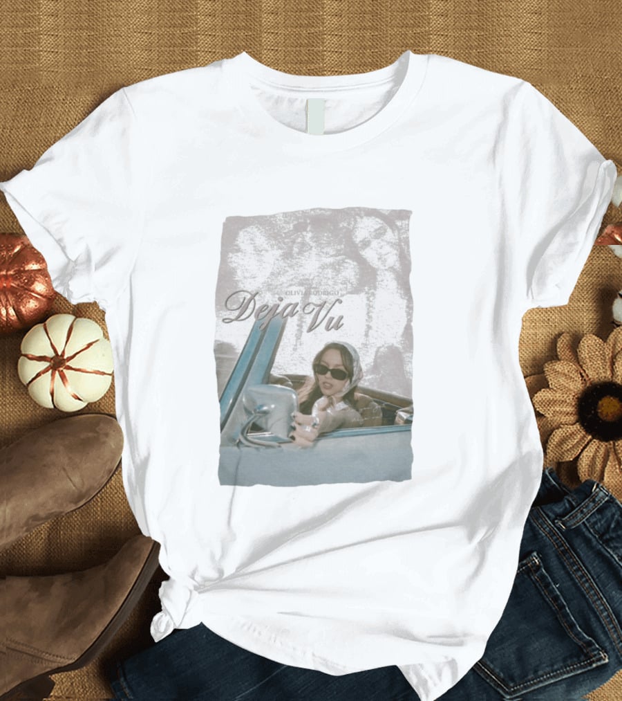 Olivia Rodrigo Deja Vu Vintage Car Photo And Elegant T-Shirt