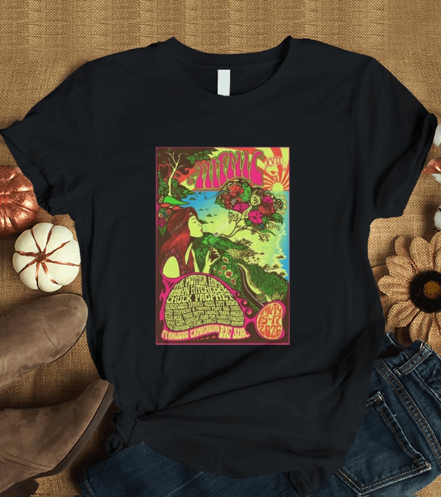 Hypnic XVI Fernwood Campground Big Sur May 15 17 2026 The Mother Hips Robyn Hitchcock Chuck Prophet T-Shirt