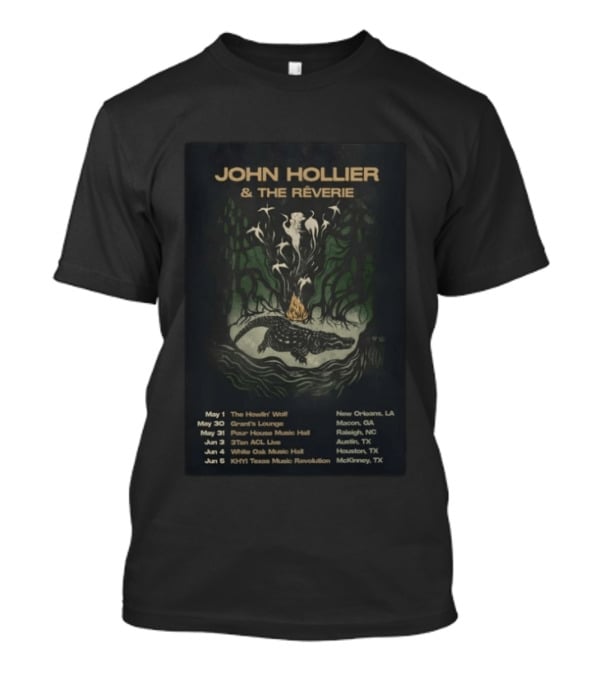 John Hollier & The Rêverie May 2026 Tour New Orleans Raleigh Austin Houston McKinney T-Shirt