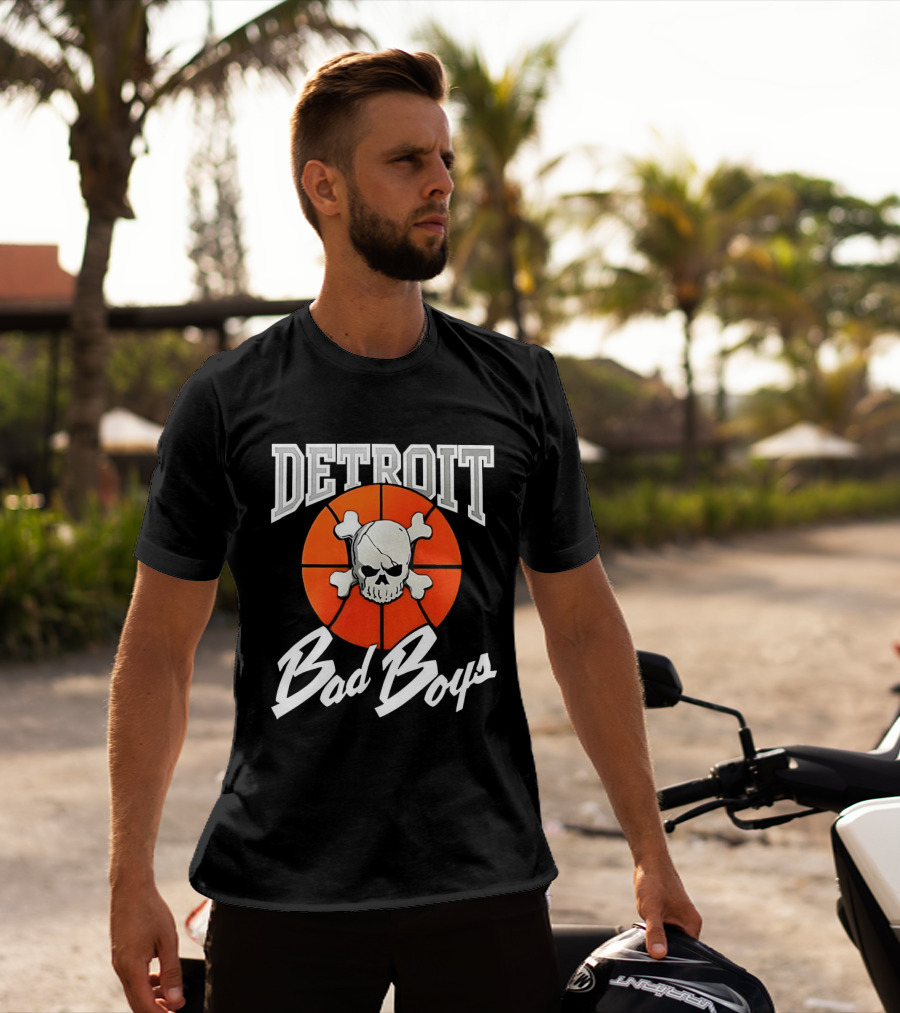Detroit Bad Boys Skull Basketball T-Shirt