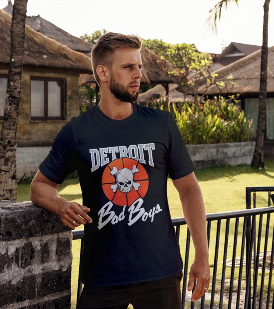 Detroit Bad Boys Skull Basketball T-Shirt