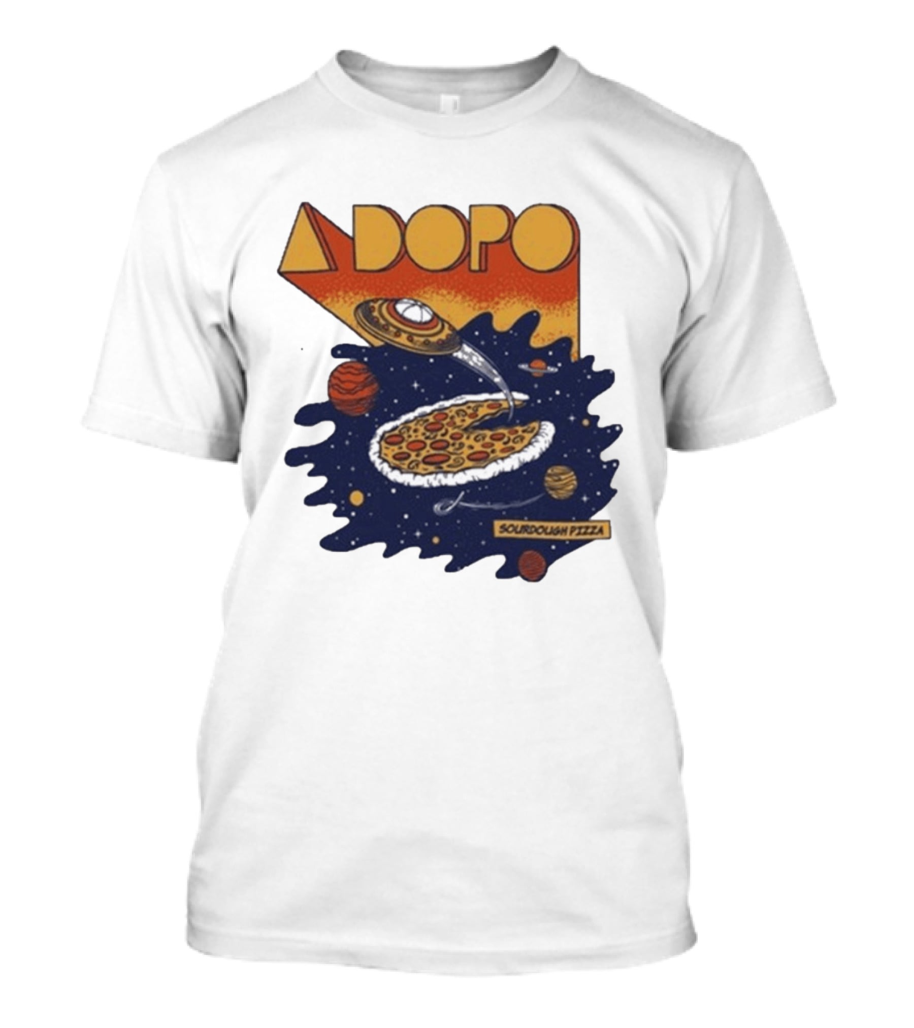 A Dopo UFO Sourdough Pizza Space Adventure T-Shirt
